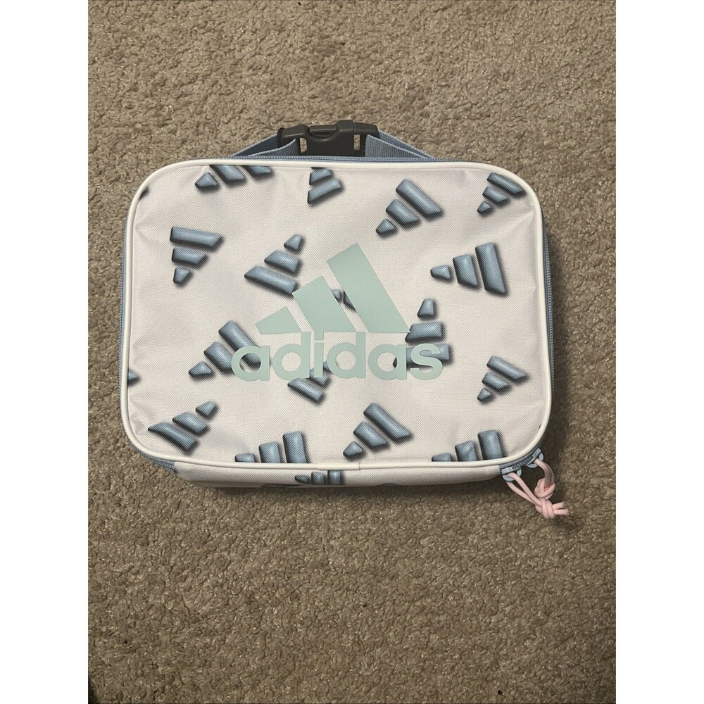 Adidas Foundation Color 3D AOP White/Clear Sky Insulated Lunch Bag New